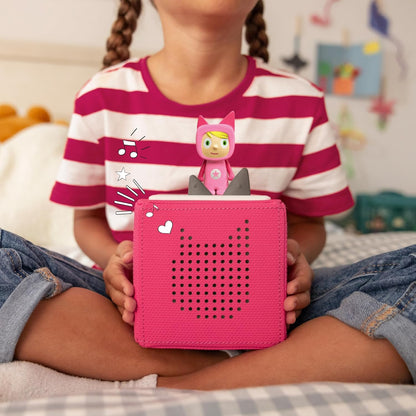 Tonies Toniebox Starter Set - Pink Kids' Wireless Audio Player with Creative Figure & 7-Hour Battery - Ideal for Audiobooks & Songs!