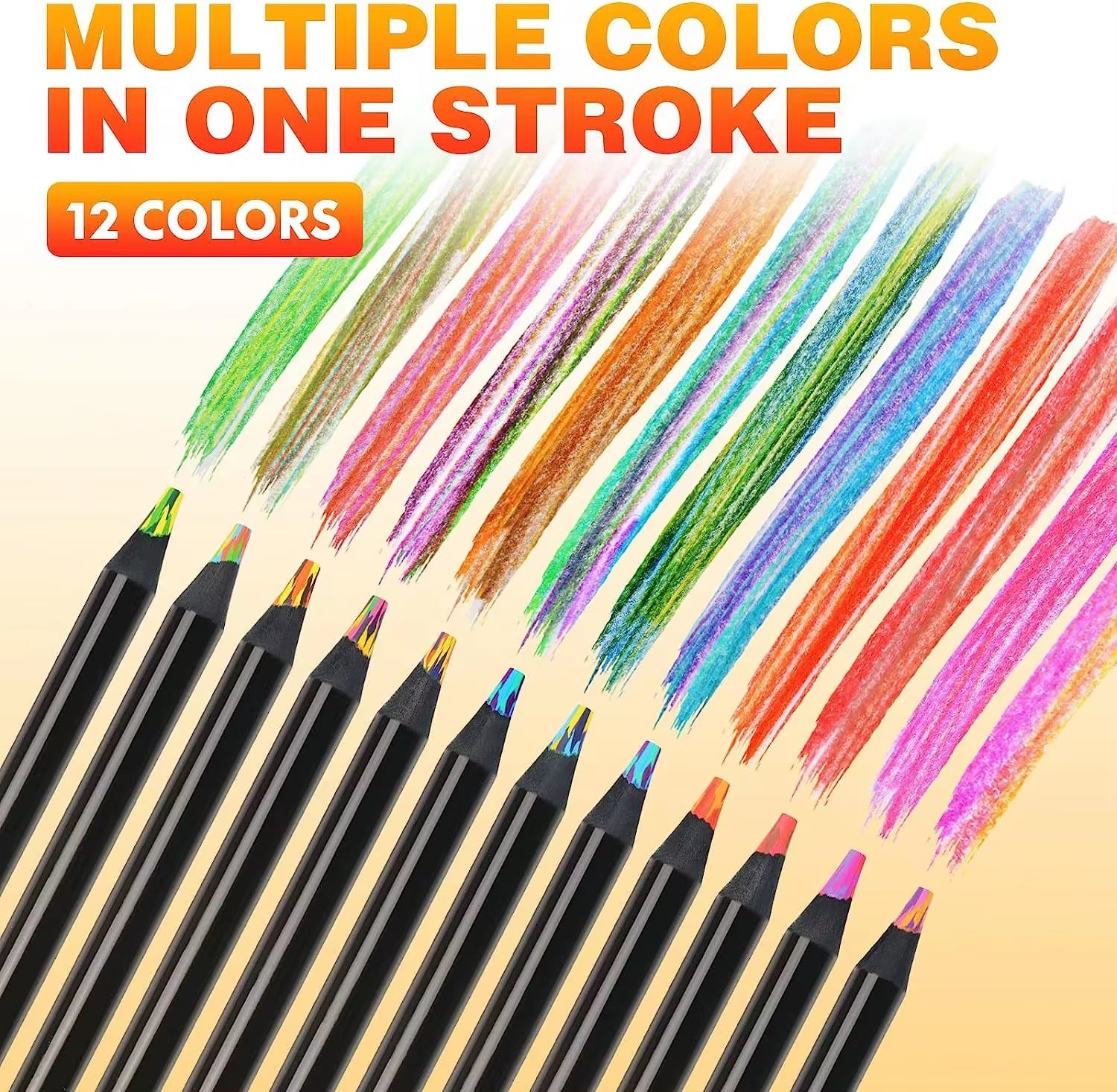 Rainbow Color Pencils for Kids, Concentric Gradient Crayons, Art Painting, Drawing Stationery, 10 Pcs/Set, 7 Colors, Kawaii