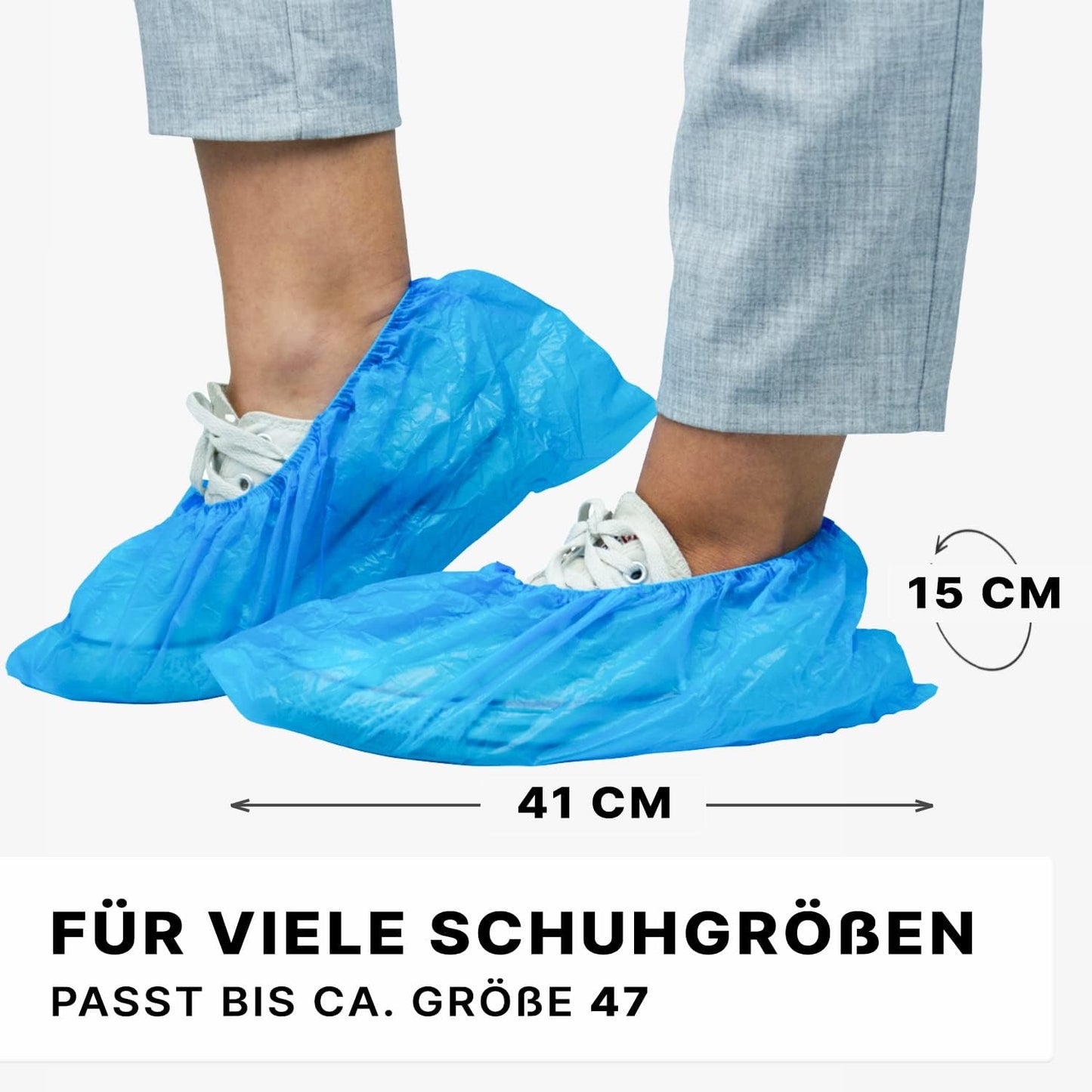 ARNOMED Einweg Schuhüberzieher - 200 Stück | Wasserdichte CPE Überschuhe, Latexfrei - Ideale Schuhschutz für Baustellen und Regen