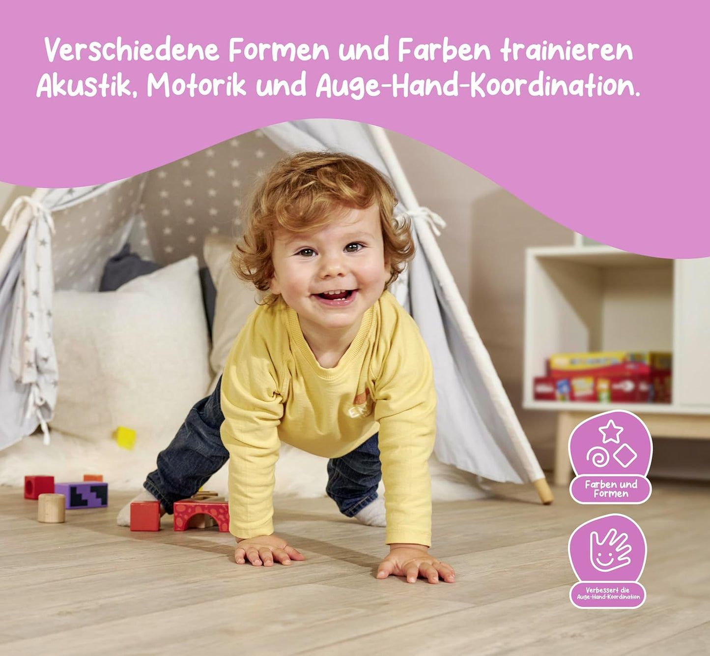 Eichhorn Klangbausteine - 12 Farbige Geräusch-Hölzer für Spaß und Lernen ab 12 Monaten!
