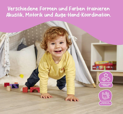 Eichhorn Klangbausteine - 12 Farbige Geräusch-Hölzer für Spaß und Lernen ab 12 Monaten!