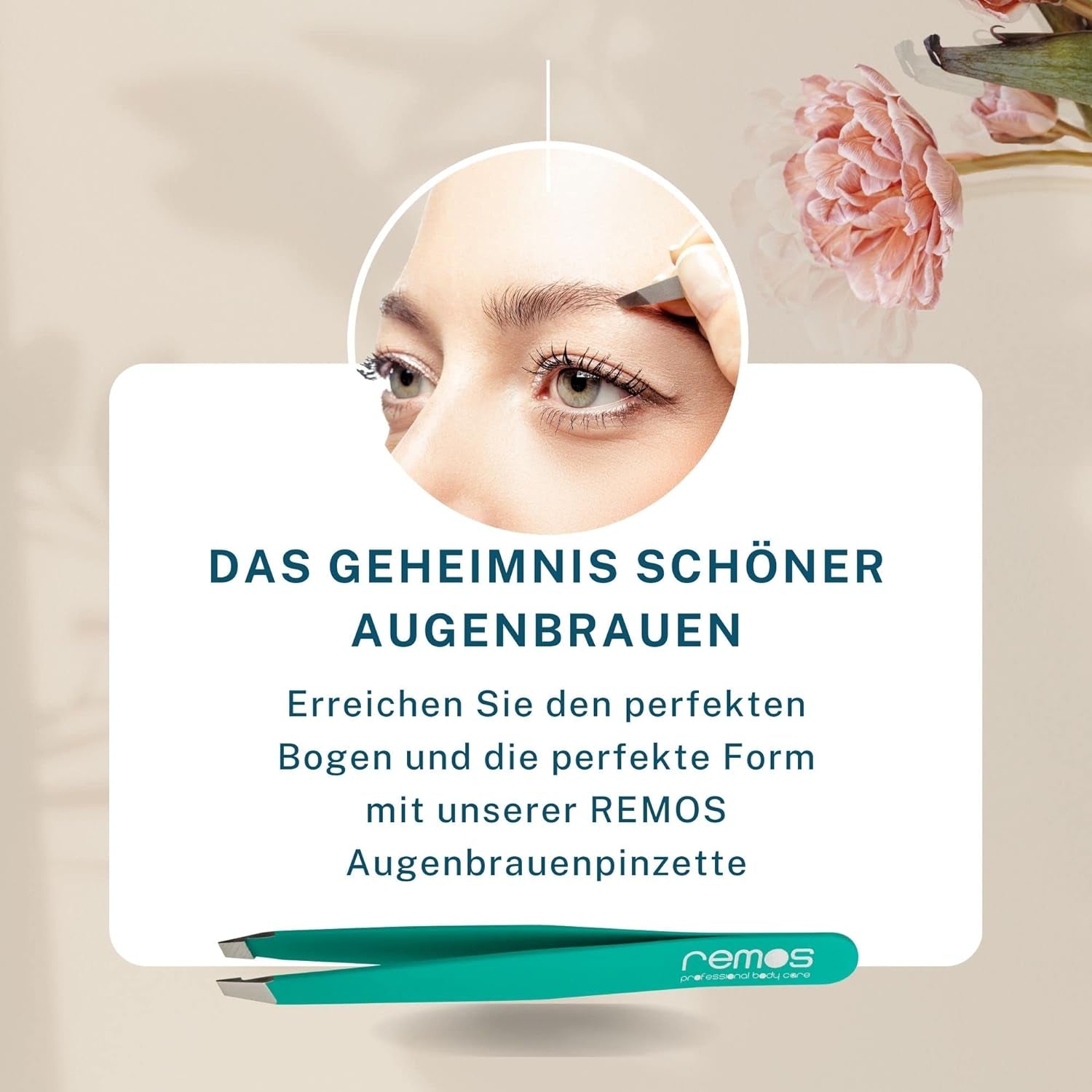 REMOS Profi Pinzette Mit Extra Feinen Spitzen Zum Zupfen Der Augenbrauen - Dunkelblau