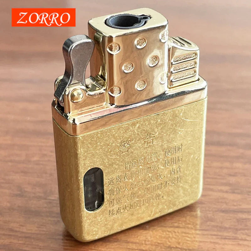 ZORRO Original Dual Fire Torch Lighter Gas Kerosene Jet Windproof Cigar Lighter Flint Movement Inflatable Lighter Liner DIY Tool