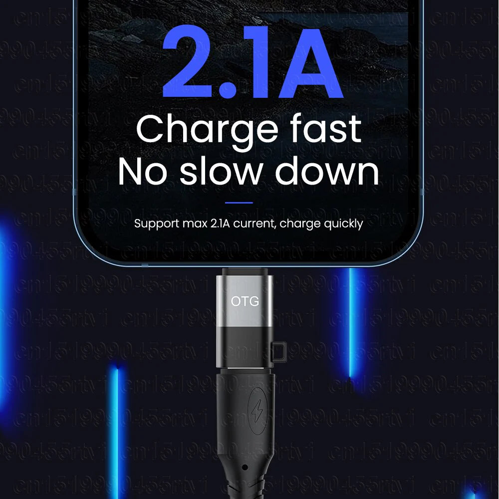 USB Type C to 8-Pin OTG Adapter for Iphone 13 12 11 Pro Max XR 2A Fast Charging Data Cable Converter for Earphone U Disk