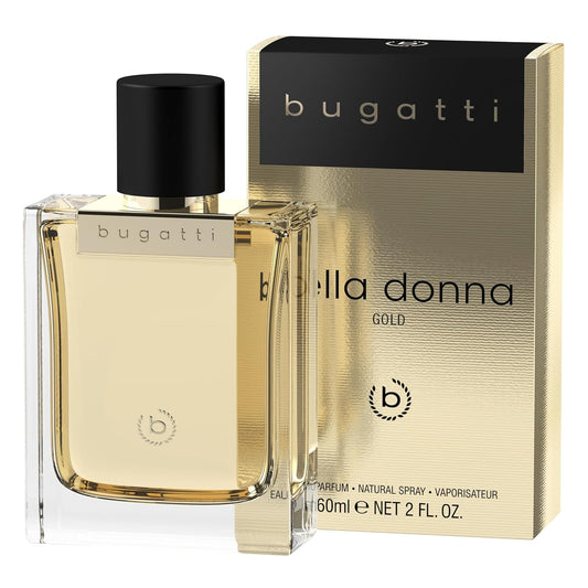 Bugatti Parfüm Damen Bella Donna GOLD Edp 60Ml I Floral-Fruchtiges Damen Parfüm Für Jedes Alter & Jeden Anlass I Feminine Kombination Aus Bergamotte, Jasminblüten, Vanille & Moschus I Elegant & Warm