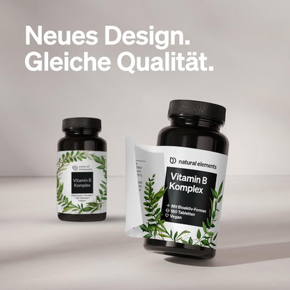Vitamin B Komplex - 180 Tabletten - Premium: Mit Bio-Aktivformen, Quatrefolic® & Kofaktoren - Vegan, Hochdosiert, Ohne Unnötige Zusätze – in Deutschland Produziert & Laborgeprüft