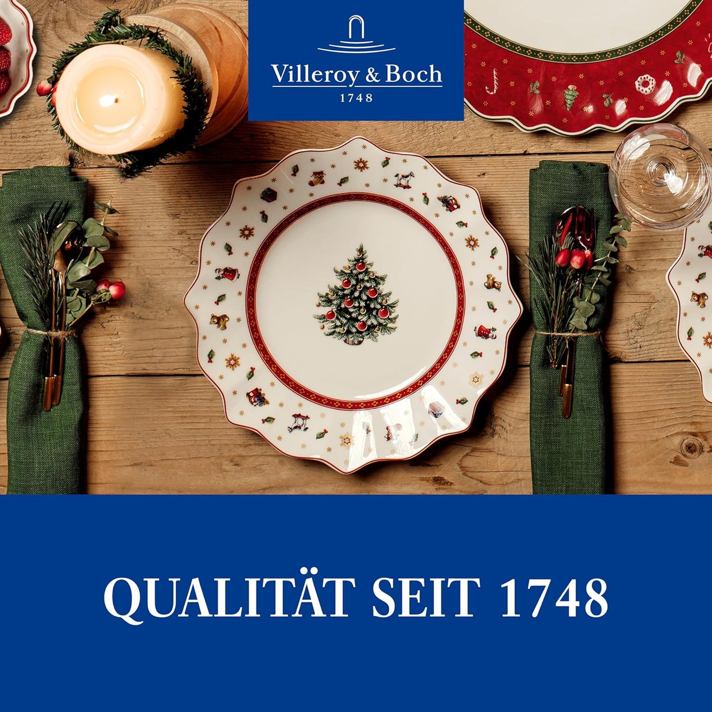 Villeroy & Boch – Toy'S Delight Frühstücksteller Weihnachten 24 Cm, Mikrowellensicher, Geschirr Weihnachten, Weihnachtsteller, Keksteller, Weihnachtsporzellan, Weihnachtsgeschirr, Premium Porzellan