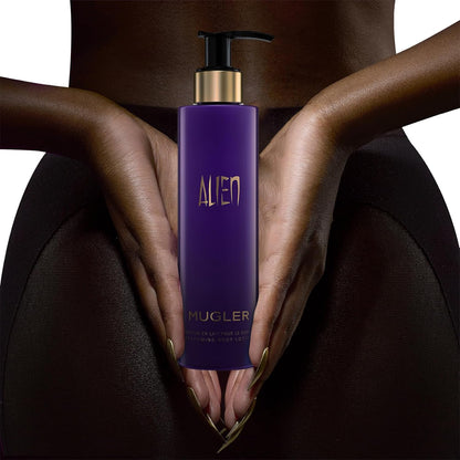 MUGLER Alien Parfümierende Bodylotion, Damen-Parfum, Amberartig, Holzig Und Blumig, Außergewöhnlicher Duft, 200 Ml