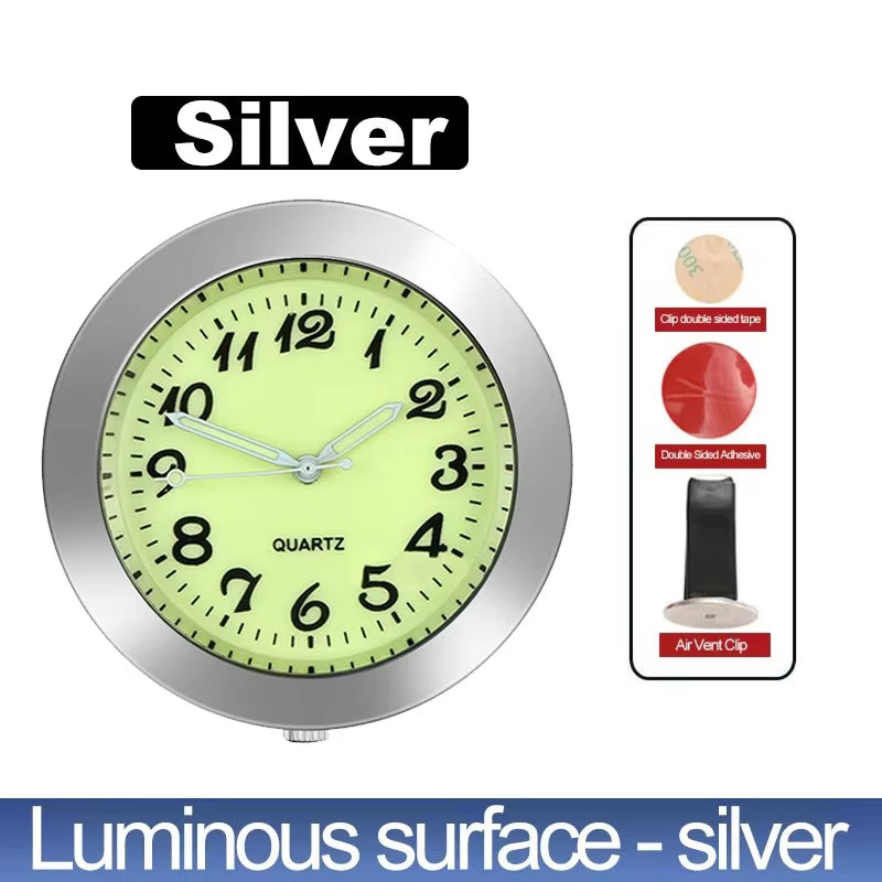 Luminous Mini Digital Car Clock - Stick-On Quartz Timepiece for Automotive Decor and Accessories