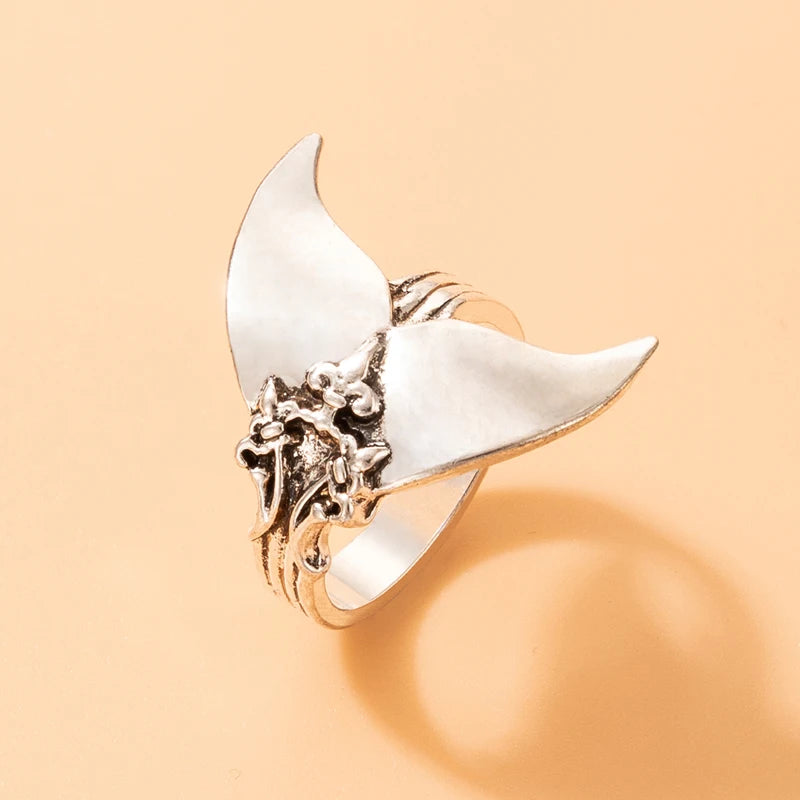 Bohemia Antique Gold Color Elephant Flower Rose Heart Crown Carved Rings Set Vintage Animal Joint Ring Women'S Jewelry