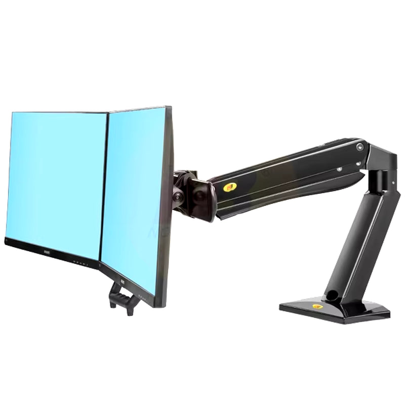 F32 24"-32 Inch Full Motion Air Press Gas Spring Dual Lcd Monitor Stand Sit Stand Workstation 360 Rotate 2-15Kg