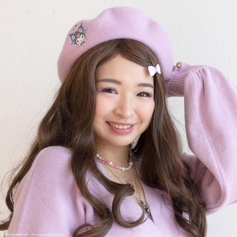 Stylish Japanese Kuromi Floral Beret - Embrace Your Unique Fashion!