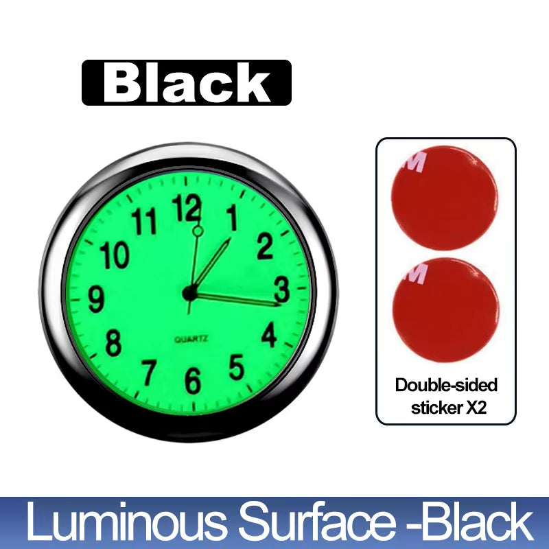 Luminous Mini Digital Car Clock - Stick-On Quartz Timepiece for Automotive Decor and Accessories