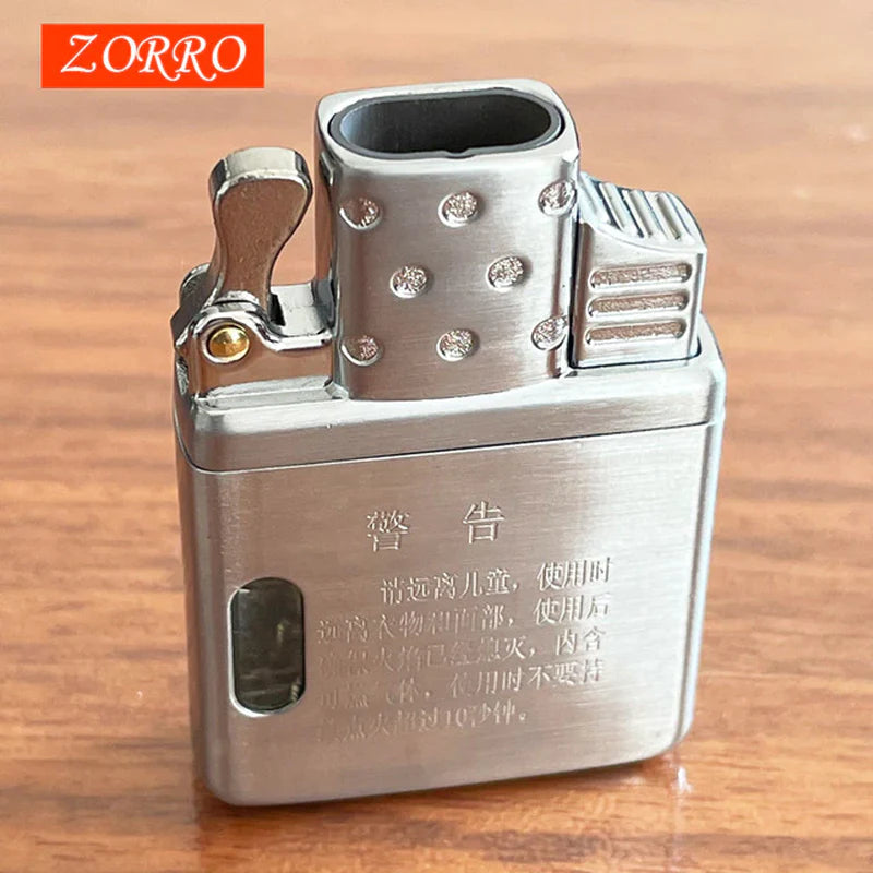 ZORRO Original Dual Fire Torch Lighter Gas Kerosene Jet Windproof Cigar Lighter Flint Movement Inflatable Lighter Liner DIY Tool