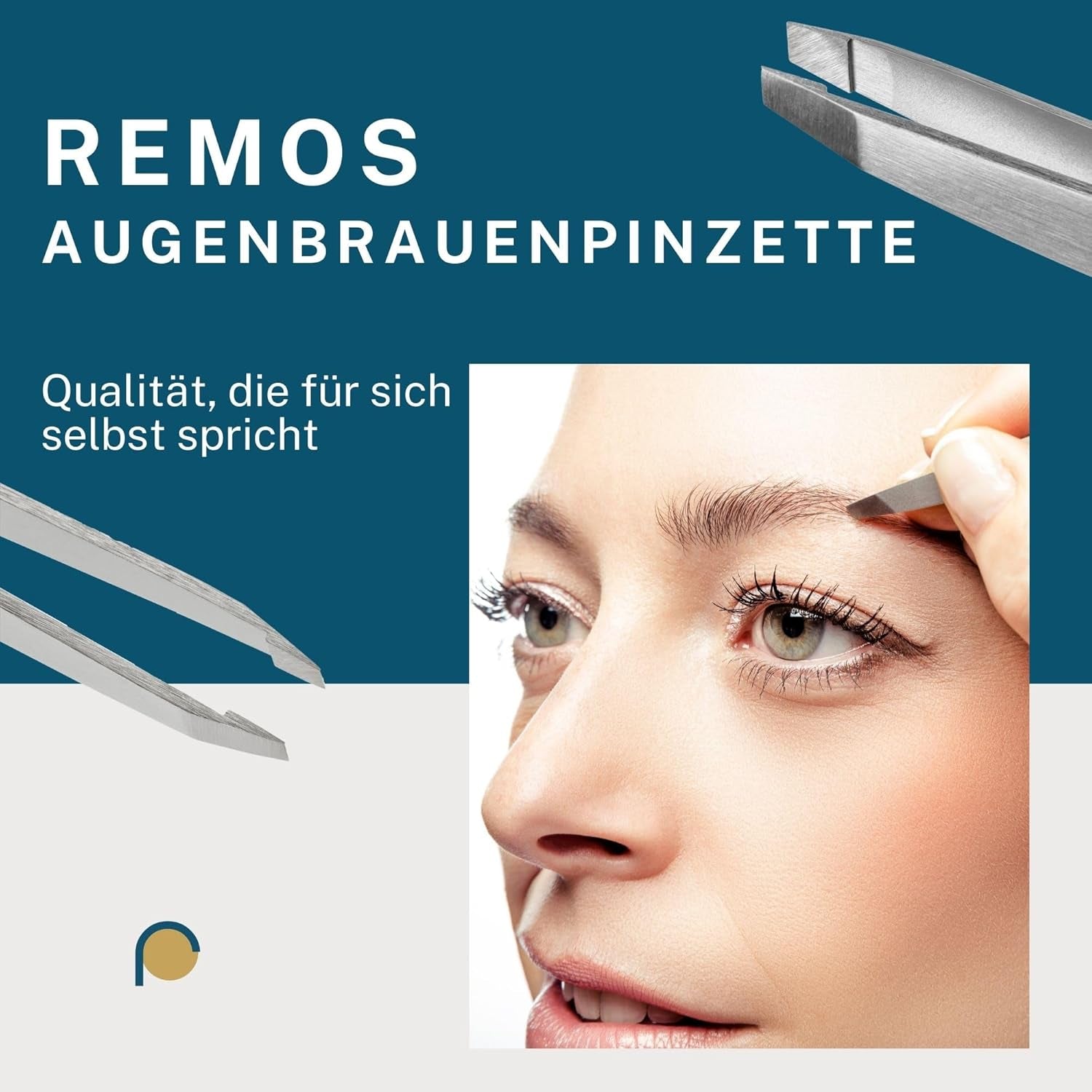 REMOS Profi Pinzette Mit Extra Feinen Spitzen Zum Zupfen Der Augenbrauen - Satin