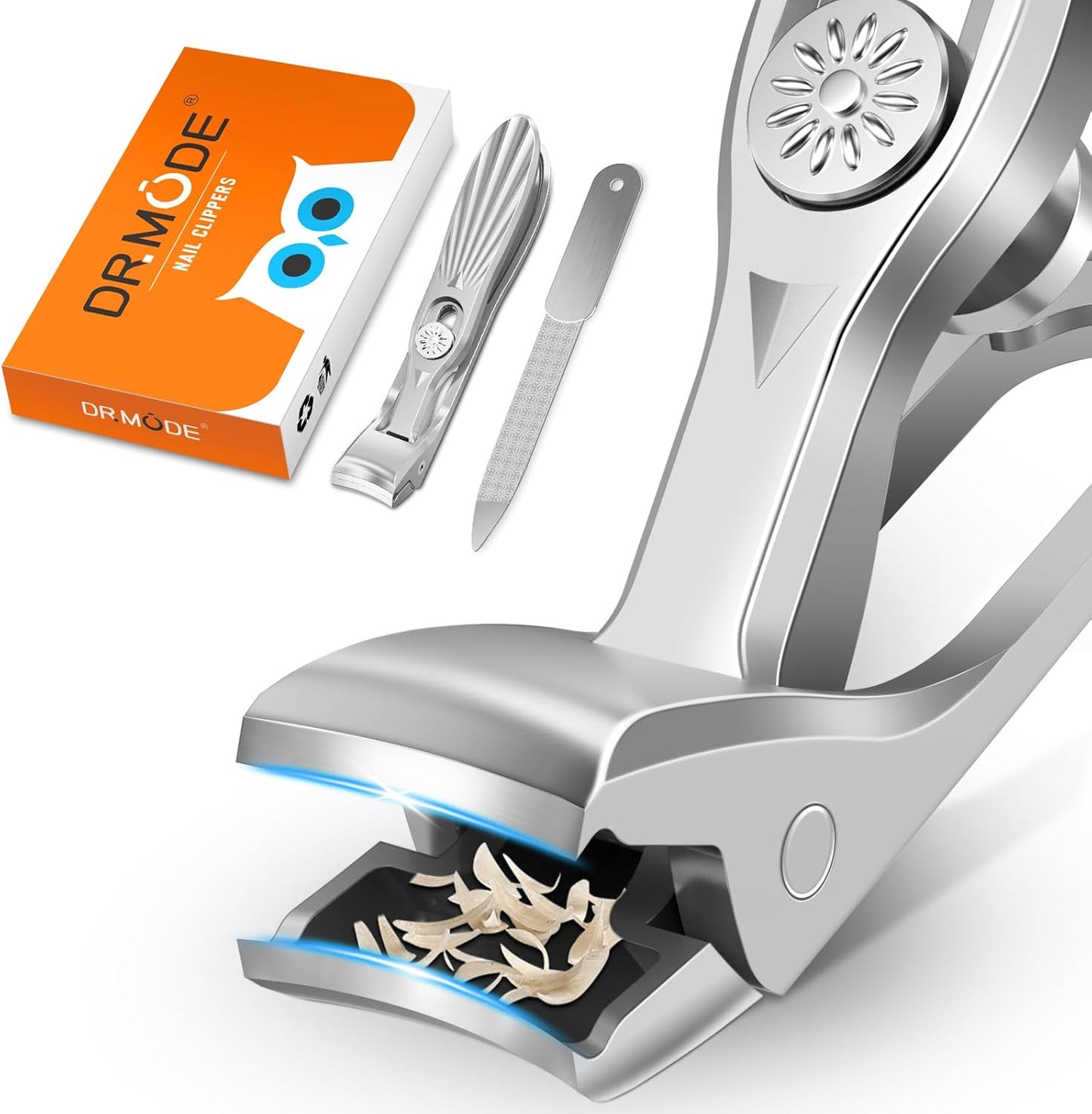 Winkelkopf Nagelknipser Für Dicke Nägel - DRMODE Ergonomischer Nagelzwicker Mit Wide Kieferöffnung,Premium Stahl Groß Nagelknipser Fußnägel Mit Auffangbehälter Scharf Nail Clipper Für Männer