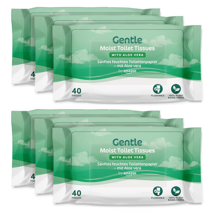 Sanftes Feuchtes Toilettenpapier mit Aloe Vera, Spülbar, 240 Blatt (6 Packungen à 40 Blatt) - Ehemals Presto!