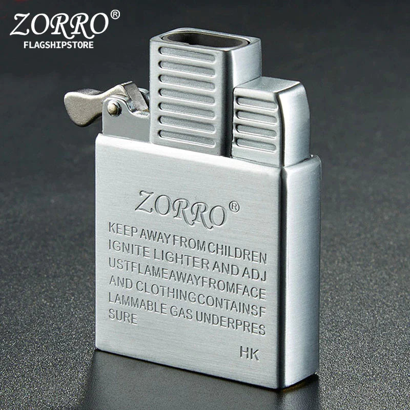 ZORRO Original Dual Fire Torch Lighter Gas Kerosene Jet Windproof Cigar Lighter Flint Movement Inflatable Lighter Liner DIY Tool