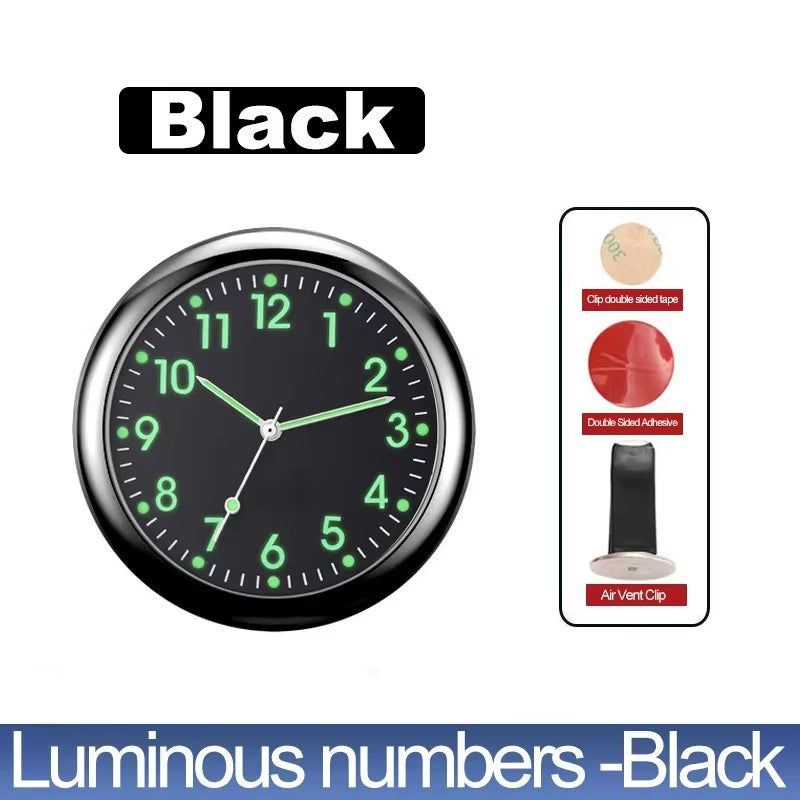 Luminous Mini Digital Car Clock - Stick-On Quartz Timepiece for Automotive Decor and Accessories