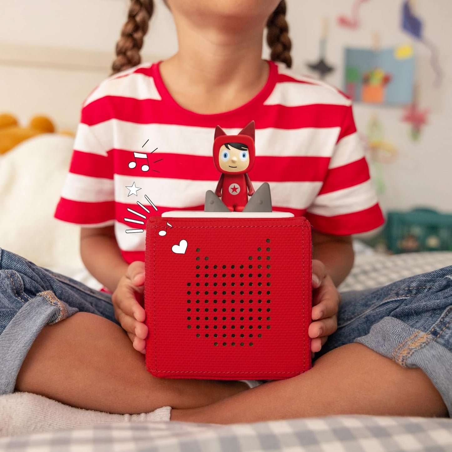 Toniebox Starter Set - Red Audioplayer for Kids with Creative Figure, 7-Hour Battery Life, Perfect for Audiobooks & Songs