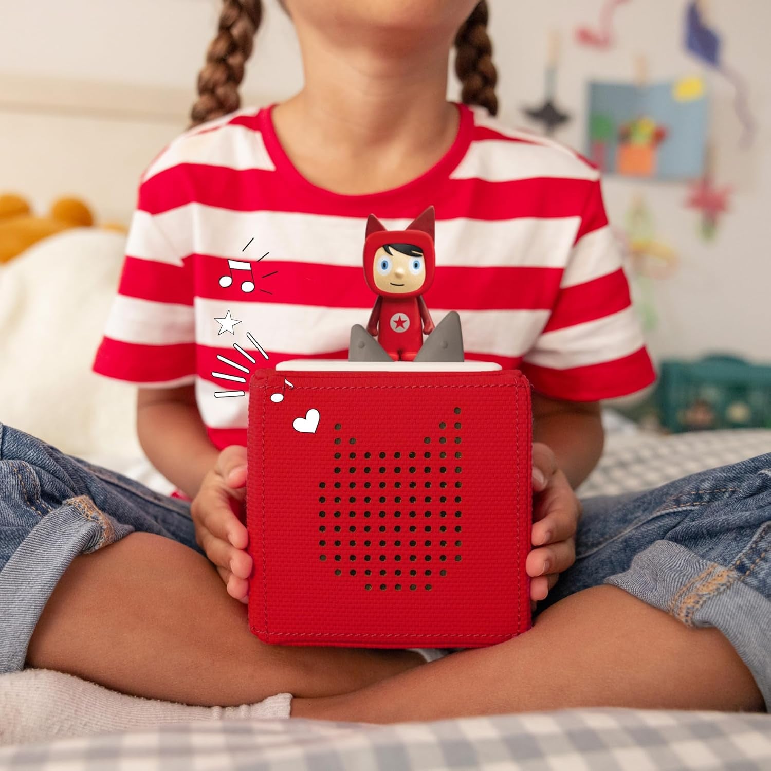 Toniebox Starter Set - Red Audioplayer for Kids with Creative Figure, 7-Hour Battery Life, Perfect for Audiobooks & Songs