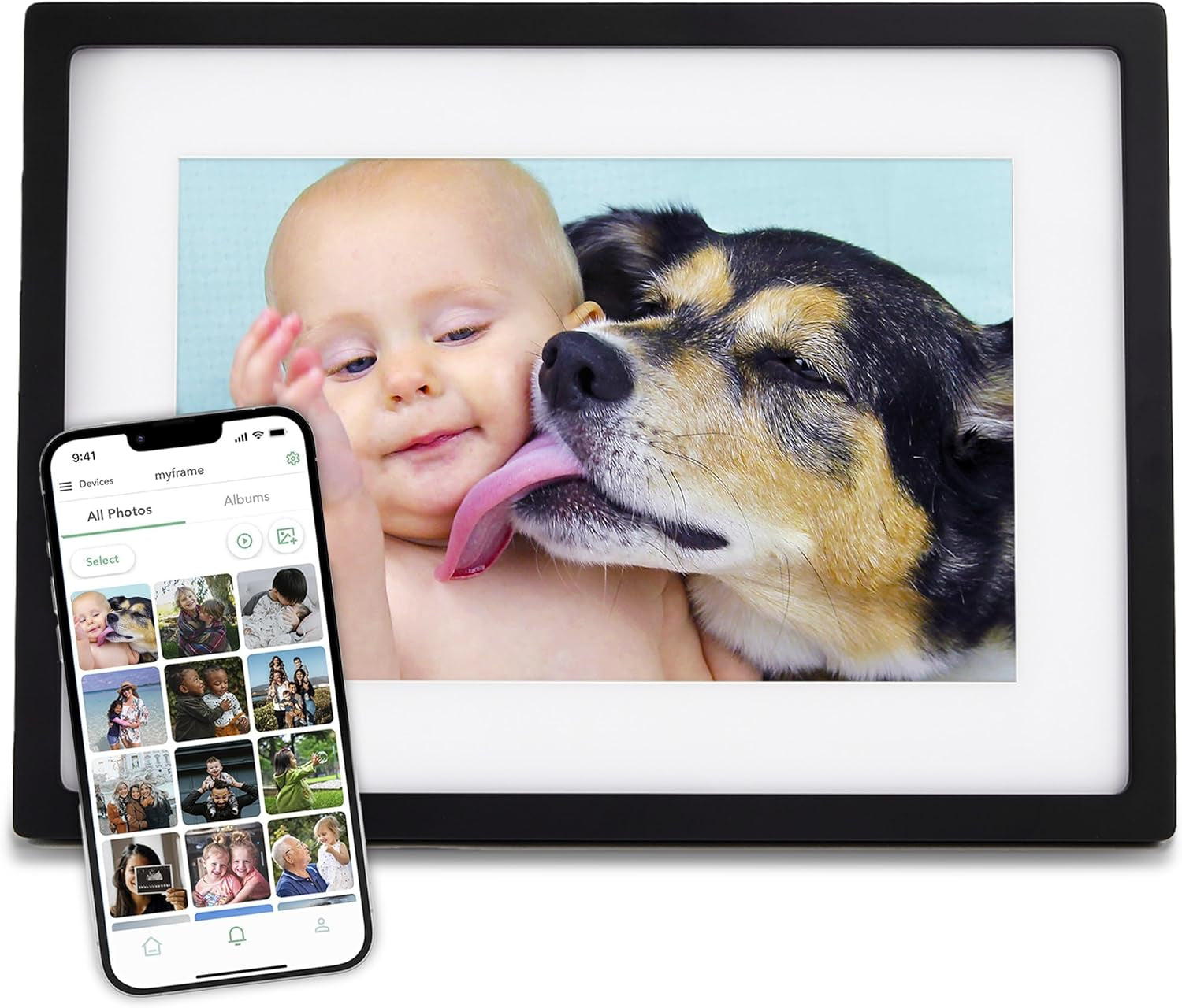 Frame - 10" WLAN Digitaler Bilderrahmen mit Touch-Screen | Sofort Fotos per E-Mail oder App senden | Ideales Geschenk mit Cloud Storage