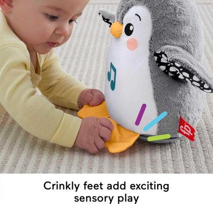FISHER-PRICE Wackelnder Pinguin - Plüschspielzeug Für Babys Zum Spielen in Bauchlage Mit Musik Und Wackelnden Bewegungen, Fördert Seh-, Tast- Und Hörsinn, Für Babys Ab Geburt, HNC10