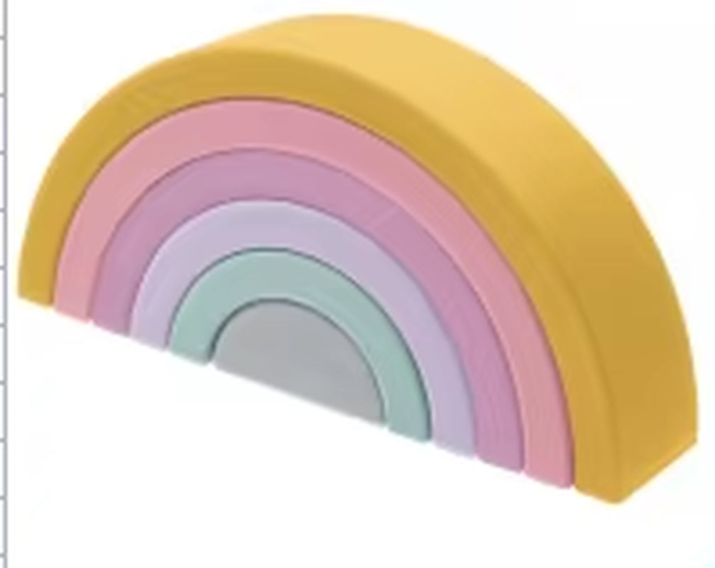 TYRY.HU BPA Free Rainbow Silicone Baby Building Blocks - 6-10 Pcs Soft 3D Educational Montessori Toys & Teething Gifts for Kids