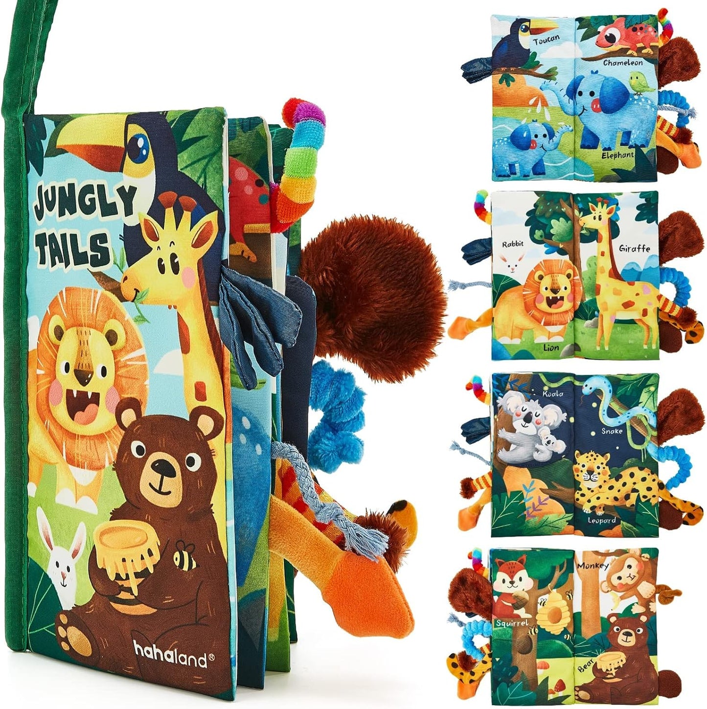 Hahaland 3D Sensory Soft Fabric Crinkle Quiet Book - Ideal Gift for Infants (0-6 Months)