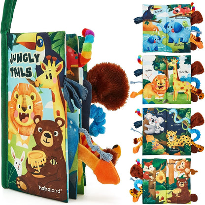 Hahaland 3D Sensory Soft Fabric Crinkle Quiet Book - Ideal Gift for Infants (0-6 Months)