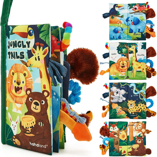 Hahaland 3D Sensory Soft Fabric Crinkle Quiet Book - Ideal Gift for Infants (0-6 Months)