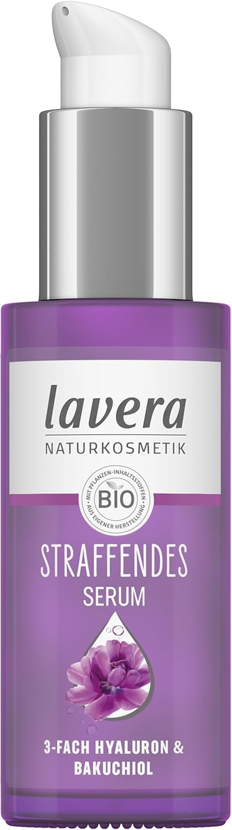 Lavera Straffendes Serum - Vegan - Naturkosmetik - 3-Fach-Hyaluron & Und Dem Power-Wirkstoff Bakuchiol - Ohne Nanopartikel - Ohne Alkohol - Feuchtigkeit Und Pflege - 30 Ml (1 Stück)