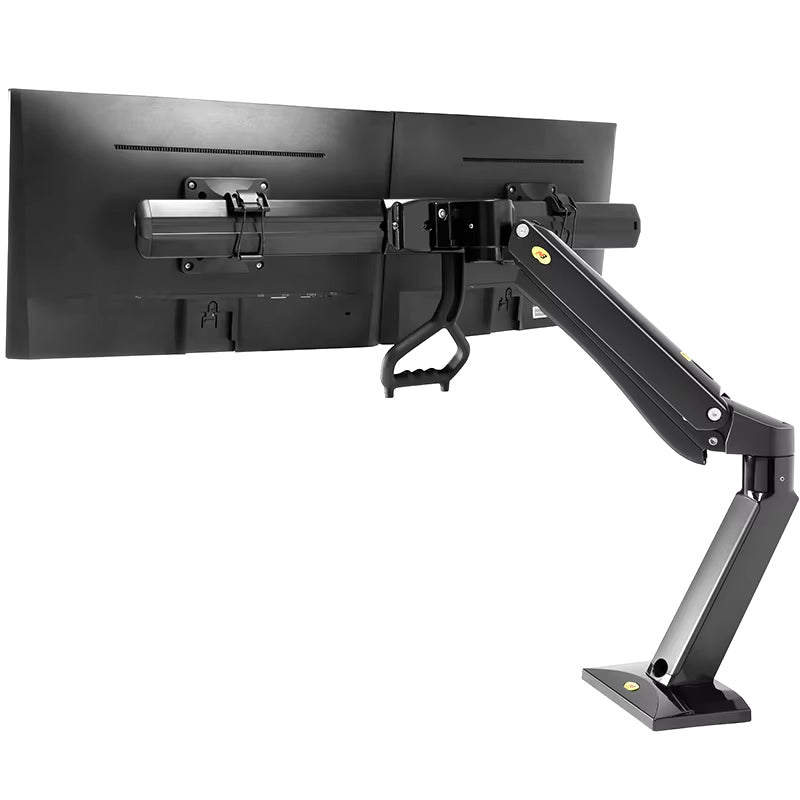F32 24"-32 Inch Full Motion Air Press Gas Spring Dual Lcd Monitor Stand Sit Stand Workstation 360 Rotate 2-15Kg