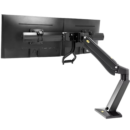 F32 24"-32 Inch Full Motion Air Press Gas Spring Dual Lcd Monitor Stand Sit Stand Workstation 360 Rotate 2-15Kg