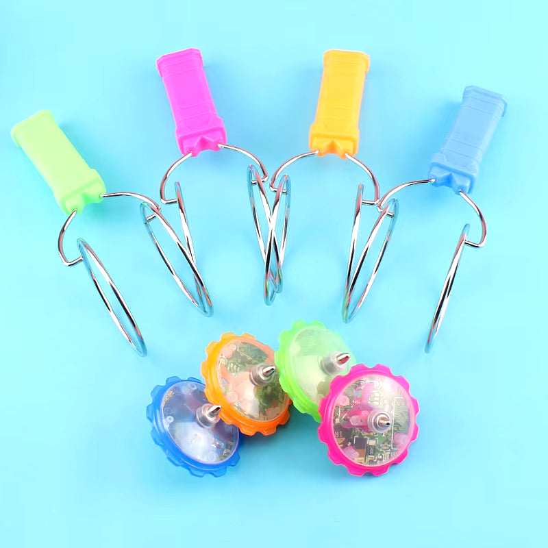 LED Magnetic Orbit Spinning Top Toy - Creative Hand-Cranked Luminous Spinning Toy for Children’s Gifts