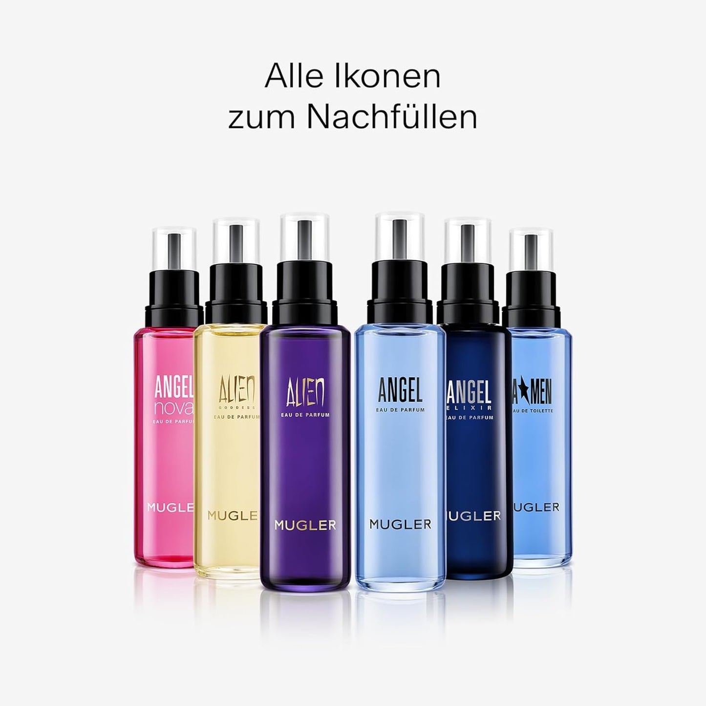 MUGLER Angel Eau De Parfum, Damen-Parfum, Amberartiger Gourmand-Duft, Faszinierender Duft, Nachfüllbar