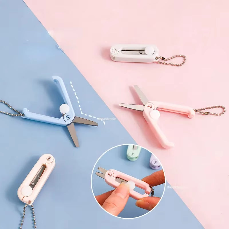Mini Portable Folding Scissors - Morandi Design for Paper Cutting, Ideal for Office and School Use