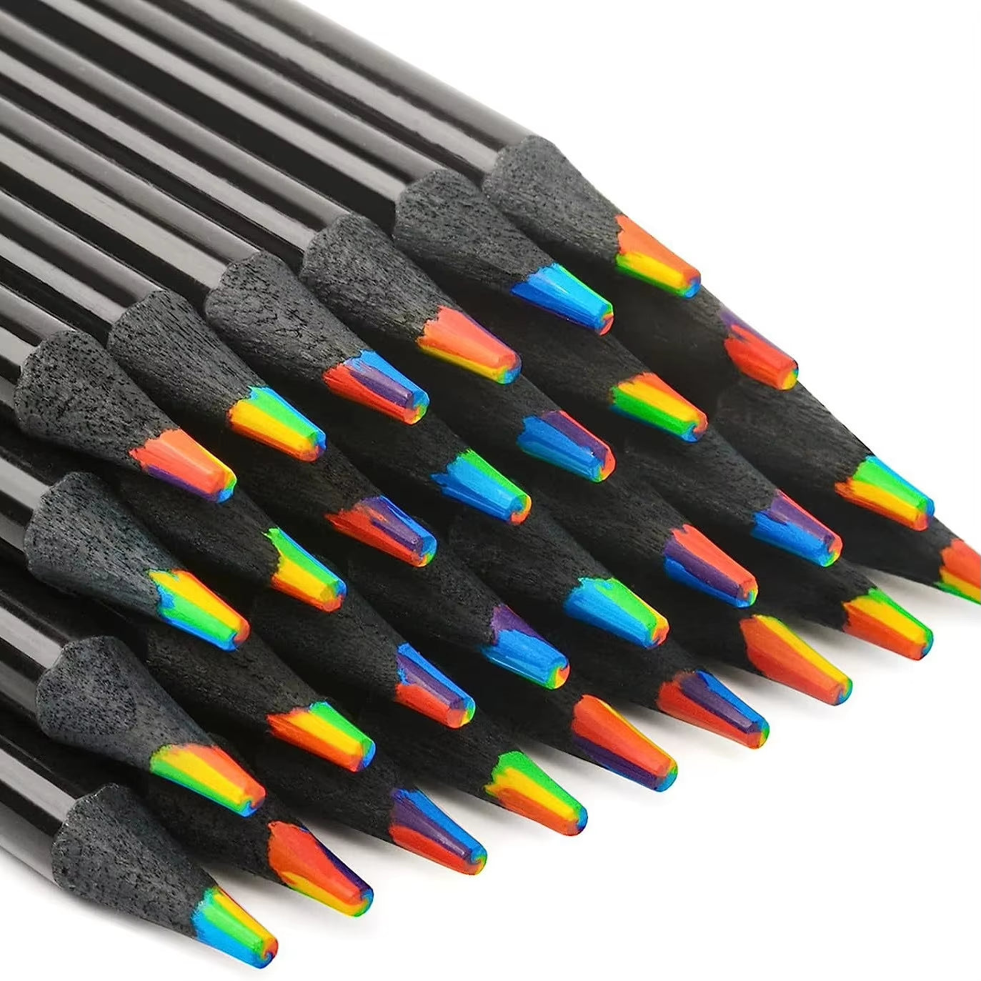 Rainbow Color Pencils for Kids, Concentric Gradient Crayons, Art Painting, Drawing Stationery, 10 Pcs/Set, 7 Colors, Kawaii
