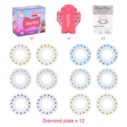 360 Gems Kit Hair Gems Machine Princess Girls Make up Toy Set DIY Crystal Rhinestone Sticker Hair Decoration for Girls Toy Gifts