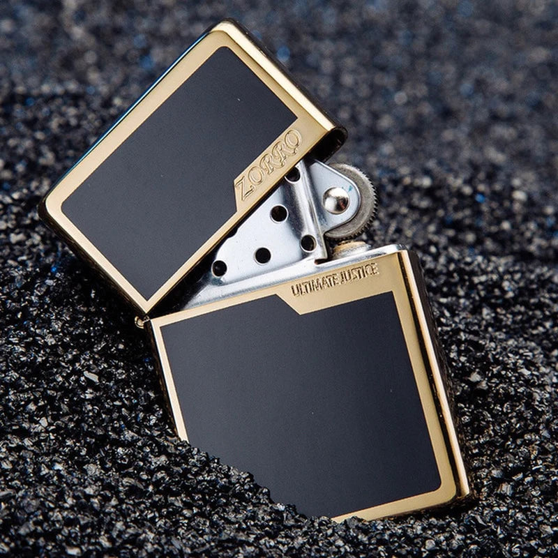 Zorro Original Copper Light Plate Gold Brushed Pure Copper Windproof Kerosene Lighter Narrow Machine Men'S Cool