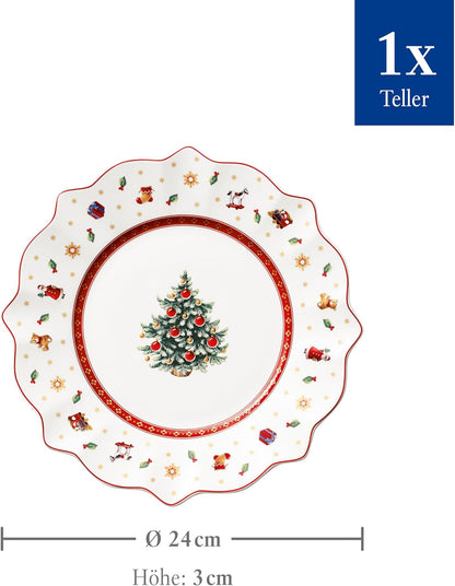 Villeroy & Boch – Toy'S Delight Frühstücksteller Weihnachten 24 Cm, Mikrowellensicher, Geschirr Weihnachten, Weihnachtsteller, Keksteller, Weihnachtsporzellan, Weihnachtsgeschirr, Premium Porzellan