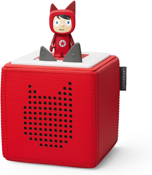 Toniebox Starter Set - Red Audioplayer for Kids with Creative Figure, 7-Hour Battery Life, Perfect for Audiobooks & Songs