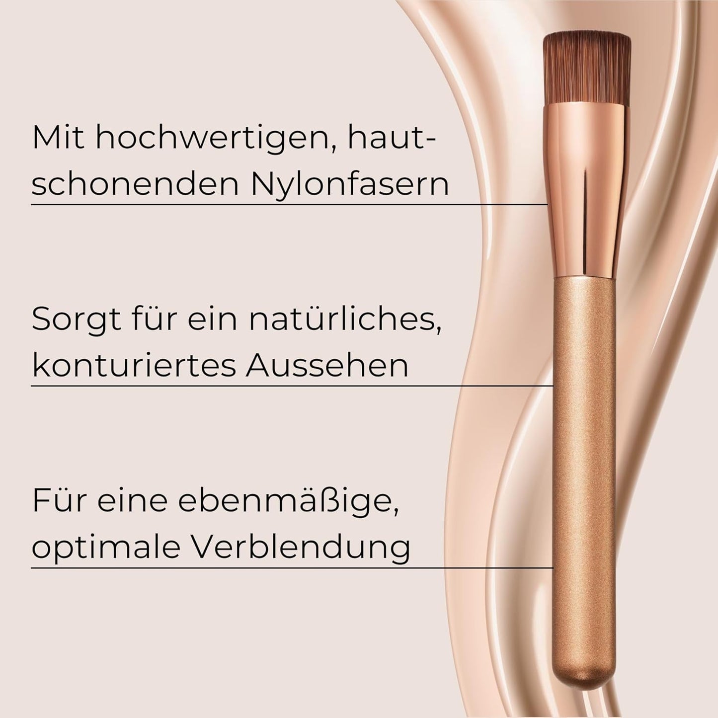 M. Asam MAGIC FINISH Foundationpinsel – Brush Für Eine Perfekte Grundierung, Ideal Zum Auftragen & Verblenden Von Foundation & Flüssigem Make-Up, Hochwertige Nylonfasern Für Langlebigkeit