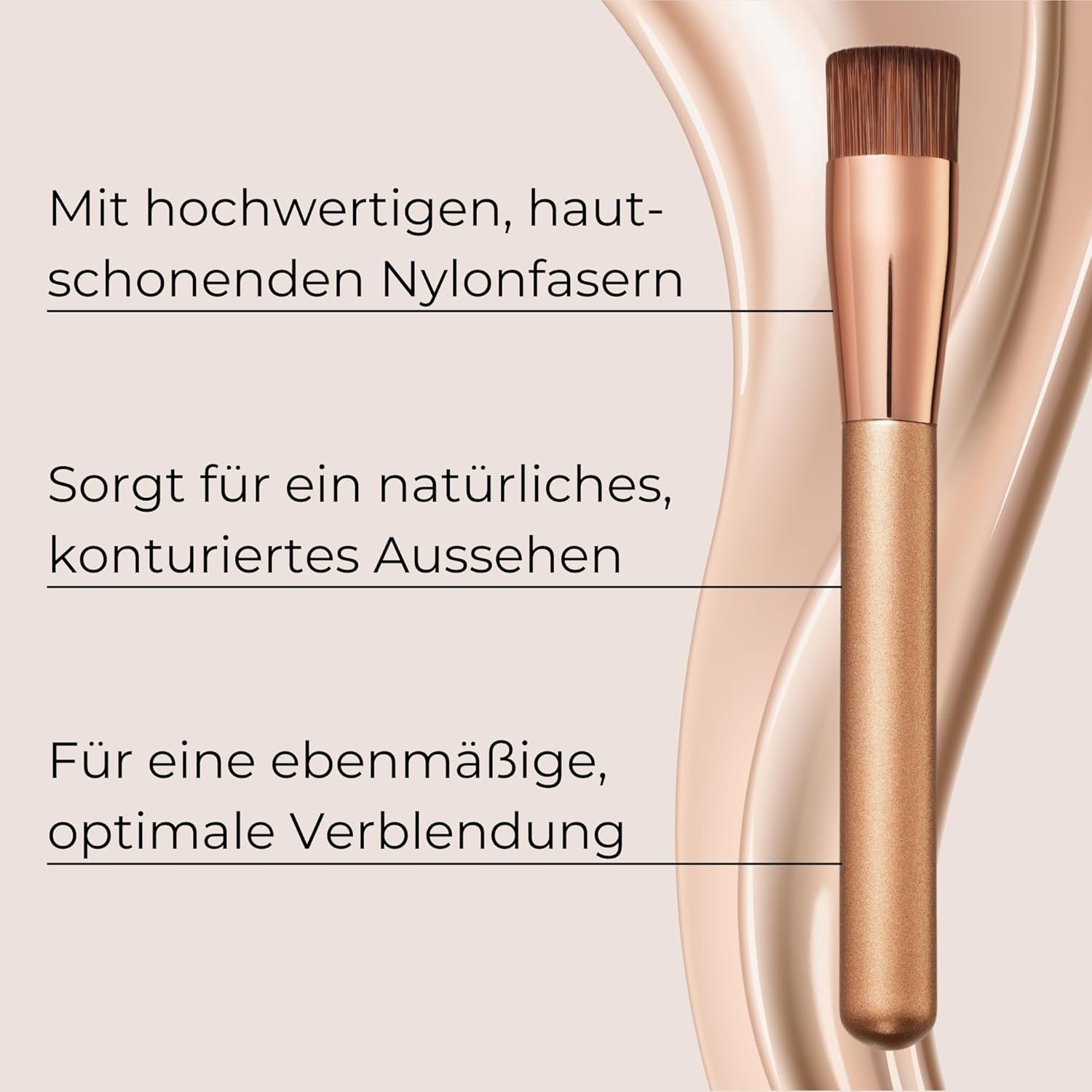 M. Asam MAGIC FINISH Foundationpinsel – Brush Für Eine Perfekte Grundierung, Ideal Zum Auftragen & Verblenden Von Foundation & Flüssigem Make-Up, Hochwertige Nylonfasern Für Langlebigkeit