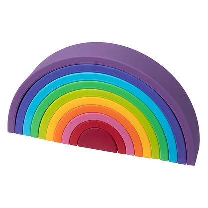 TYRY.HU BPA Free Rainbow Silicone Baby Building Blocks - 6-10 Pcs Soft 3D Educational Montessori Toys & Teething Gifts for Kids