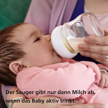 Philips Avent Babyflaschen Aus Glas, Geschenkset Für Neugeborene – 3 Babyflaschen Natural Response, Ultra Soft Schnuller, Für Babys Von 0–6 Monaten Und Älter (Modell SCD878/11)