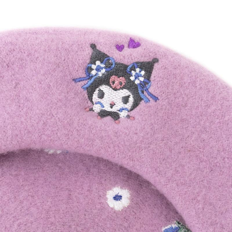 Stylish Japanese Kuromi Floral Beret - Embrace Your Unique Fashion!