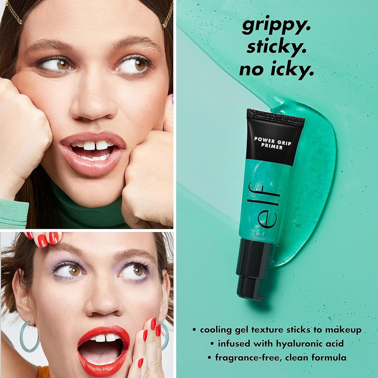 E.L.F. Power Grip Primer + 4% Niacinamide, Gel-Based & Hydrating Face Primer, Evens Skin & Brightens, Grips Makeup, Vegan & Cruelty-Free, 0.811 Fl Oz